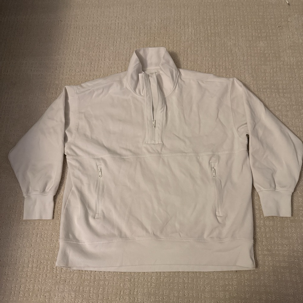 Old Navy Active White Zip Pullover